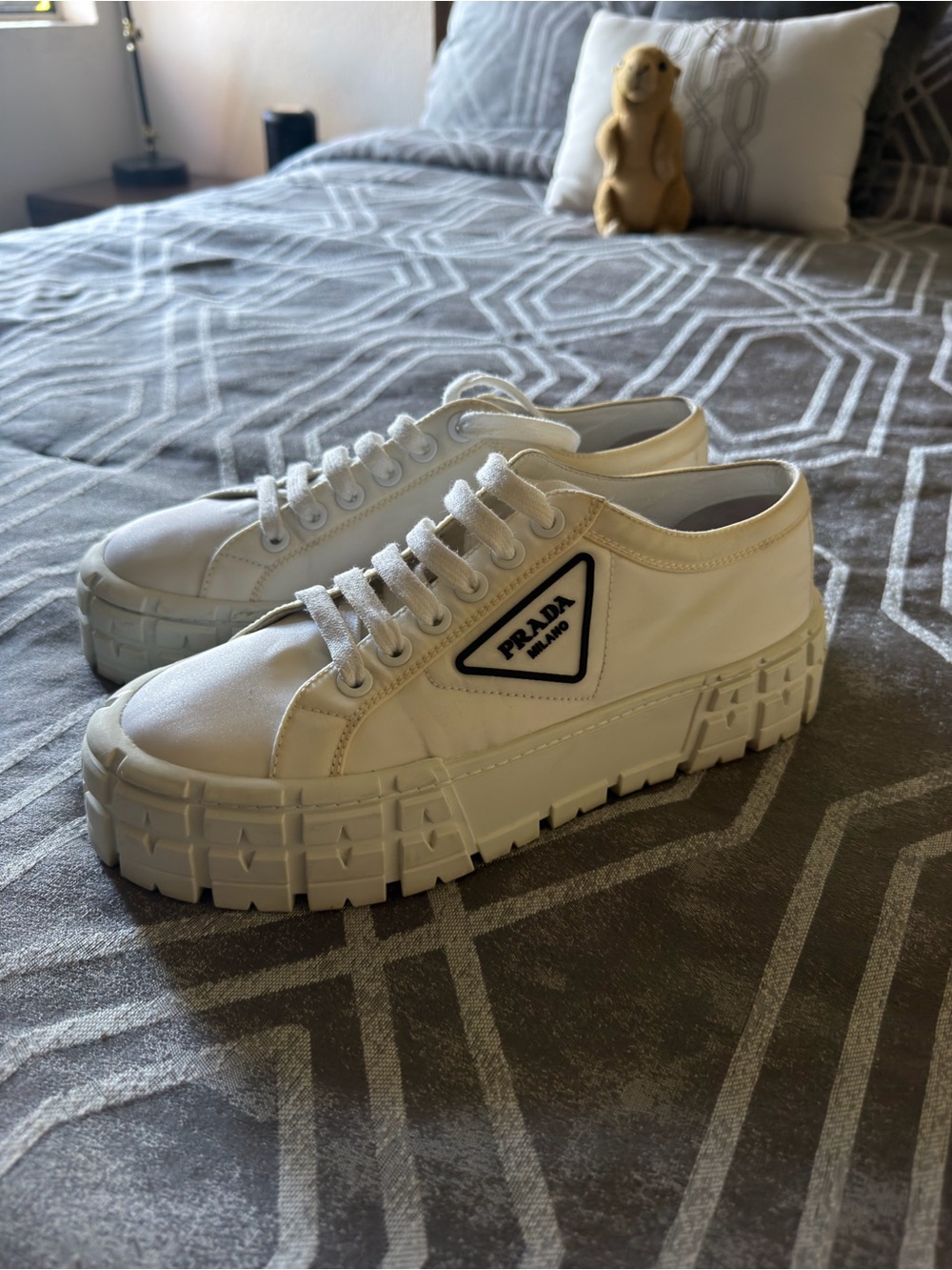 Authentic Prada White Chunky Sole Shoes - Picture 3 of 11